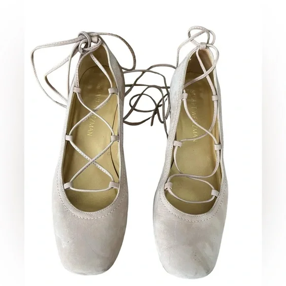 Stuart Weitzman Cordon Lace Up Suede Pumps - Picture 4 of 11